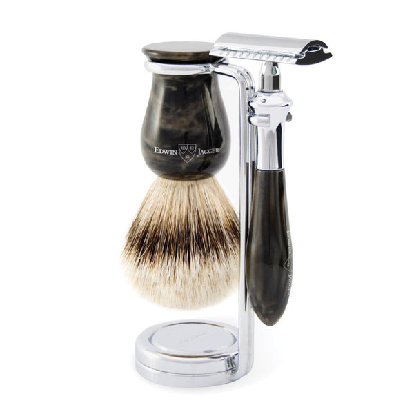 Edwin Jagger Plaza Black Marble DE 3-Piece Shaving Set 3PCBMPSRST