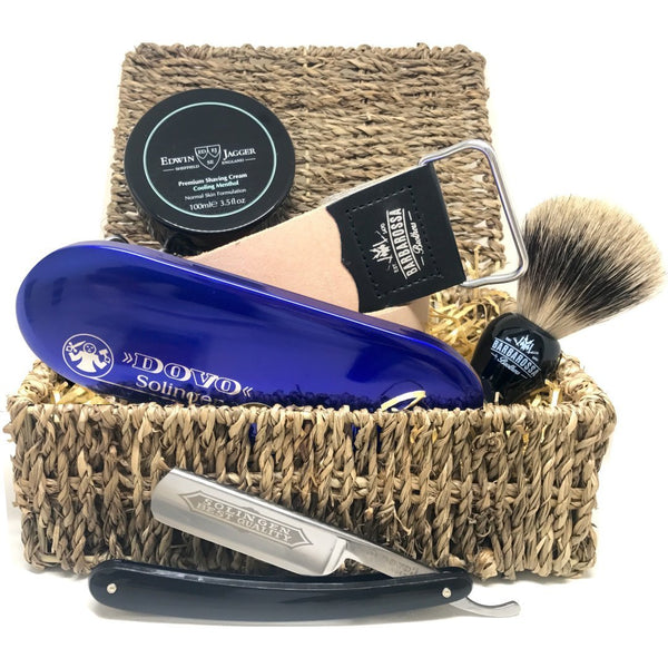 The Beginner Cut Throat Razor Hamper with Barbarossa Brothers Strop
