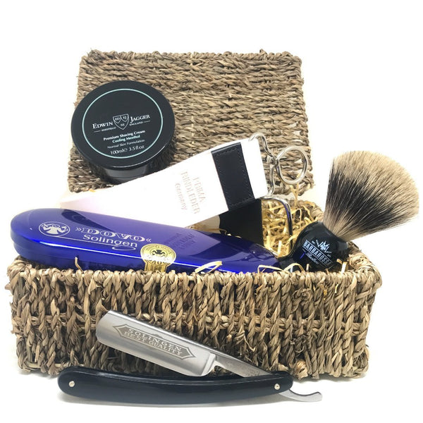 The Beginner Cut Throat Razor Hamper with Dovo Strop