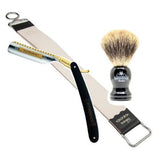 Dovo 6/8" Bismarck2 Straight Razor26810 + Barbarossa Brothers Badger Brush + Dovo Cowhide Hanging Strop