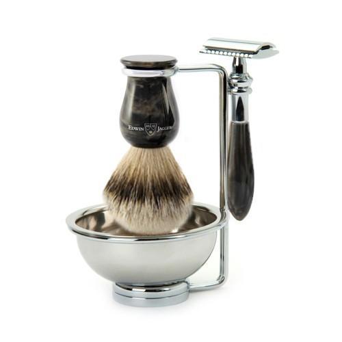 Edwin Jagger Plaza Black Marble DE 4-Piece Shaving Set 4PCBMPSRST