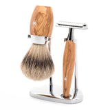 Mühle Kosmo Olive Wood Safety Razor 3-Piece Shaving Set
