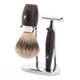 Mühle Kosmo Bog Oak Safety Razor 3-Piece Shaving Set
