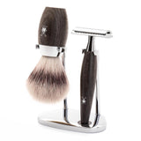 Mühle Kosmo Bog Oak Safety Razor 3-Piece Shaving Set