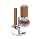 MÜHLE HEXAGON 3-Piece Shaving Set in Bronze
