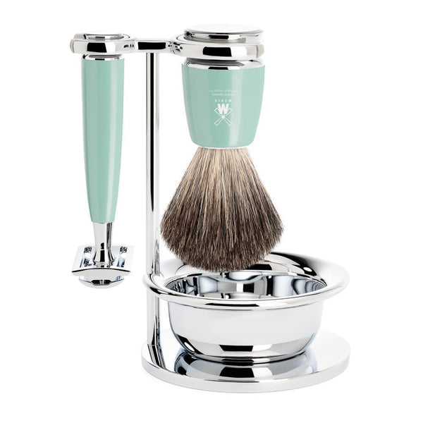 MÜHLE Rytmo Mint Resin Ash 4-Piece Shaving Set