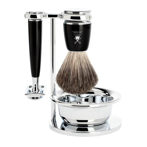 MÜHLE Rytmo Black Resin Ash 4-Piece Shaving Set S81M226SSR