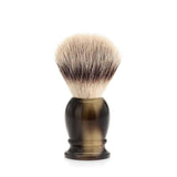 Badger Brush - MÜHLE Classic 'Silvertip' Fibre Brown Horn Small Shaving Brush 39K252