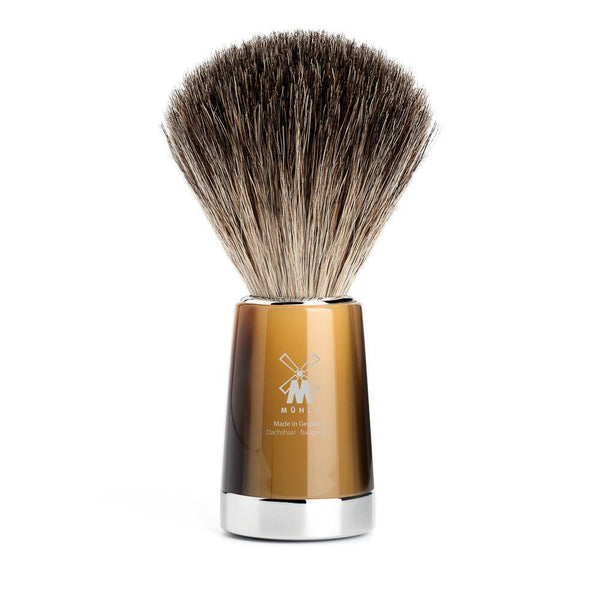 Badger Brush - MÜHLE Liscio Pure Badger Brown Horn Shaving Brush