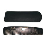 Comb - Cyril R.Salter Genuine Horn Double Tooth Comb With Leather Pouch