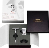 Feather WS-D2S Wood Handle Stainless Safety Razor & Stand