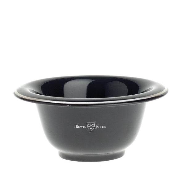 Shaving Bowl - Edwin Jagger Black Porcelain Shaving Soap Bowl With Silver Rim