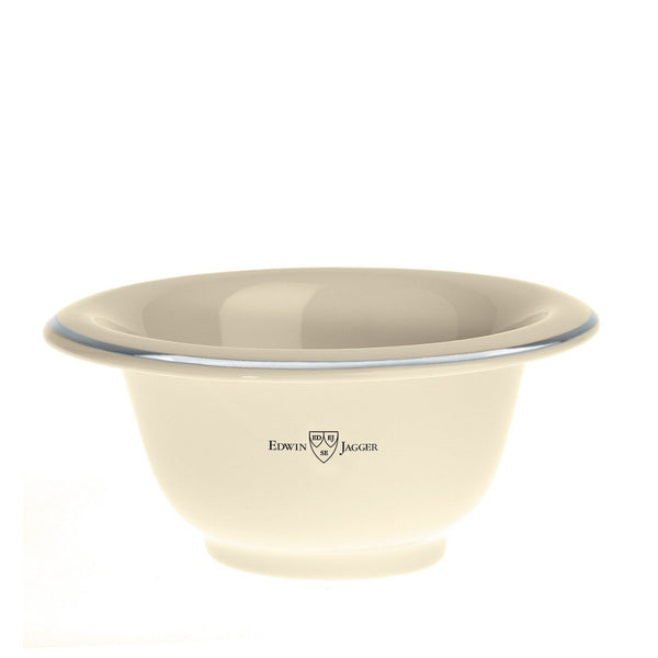 Shaving Bowl - Edwin Jagger Ivory Porcelain Shaving Soap Bowl With Silver Rim