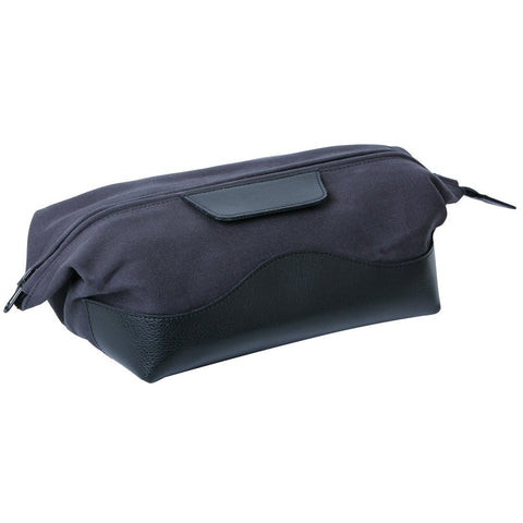Leather & Canvas Wash Bag Black
