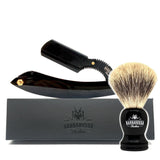 'The Cutlass' Horn Shavette in Black by Barbarossa Brothers