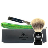 'The Buccaneer' Wooden Shavette in Green by Barbarossa Brothers