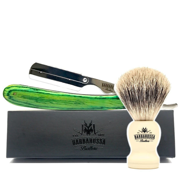 'The Buccaneer' Wooden Shavette in Green by Barbarossa Brothers