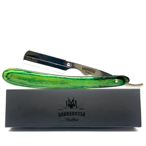 'The Buccaneer' Wooden Shavette in Green by Barbarossa Brothers