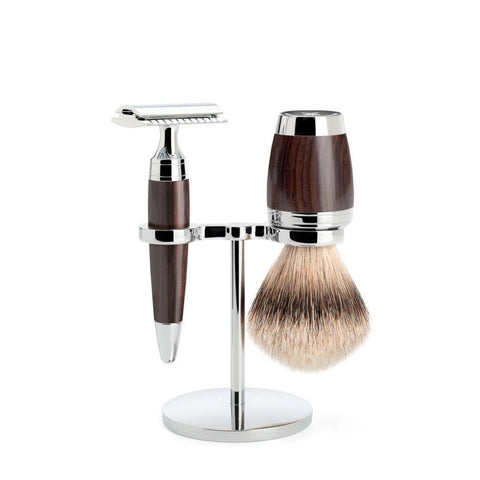 MÜHLE 'STYLO' 3-Piece Silvertip Badger Grenadille Shaving Set S091H75SR