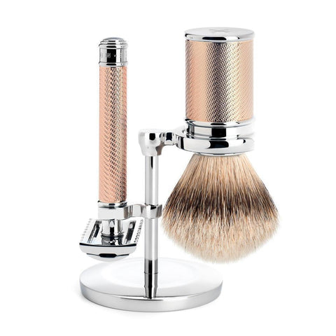 MÜHLE Traditional 3-Piece Shaving Set in Rose Gold (Open Comb)