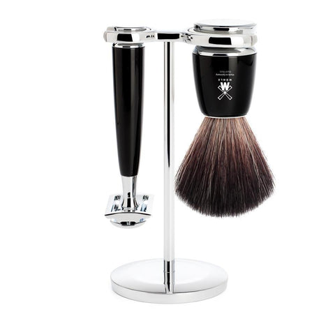 MÜHLE Rytmo 3-Piece Black Resin Shaving Set
