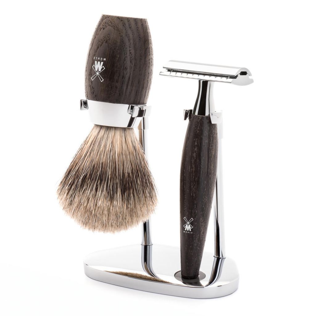 Muhle White Chrome Handle Shave Brush