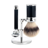 MÜHLE Traditional 3-Piece Shaving Set in Black & Chrome