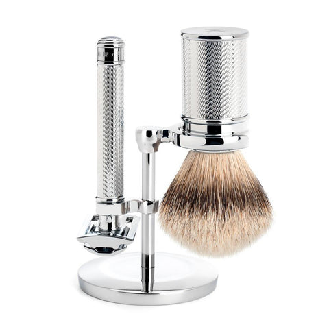 Mühle Chrome Silvertip Badger / Safety Razor (Closed Comb) Shaving Set S091M89SR