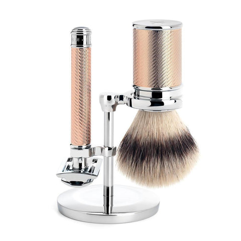 MÜHLE Traditional 3-Piece Shaving Set in Rose Gold (Open Comb)