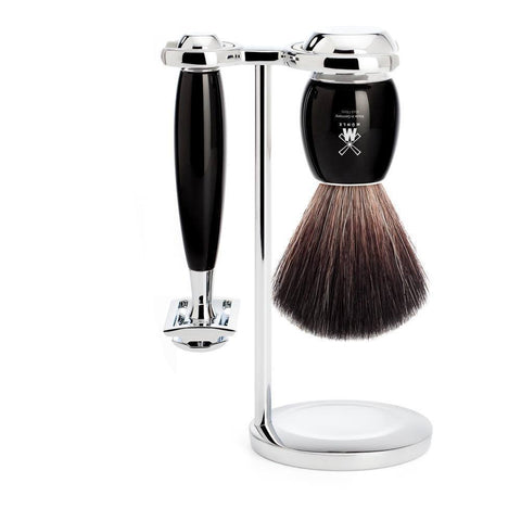 Shaving Set - MÜHLE Vivo Black And Chrome 3 Piece Shaving Set S21M336SR